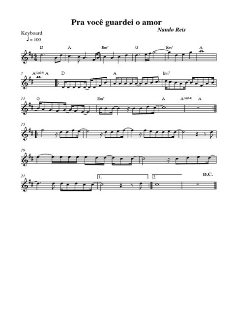 Pra Você Guardei O Amor Chords .